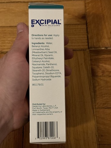 Excipial Rapid Repair Hand Cream Overnight 3.4 oz For Dry Itchy Skin NEW IN BOX - Picture 6 of 8