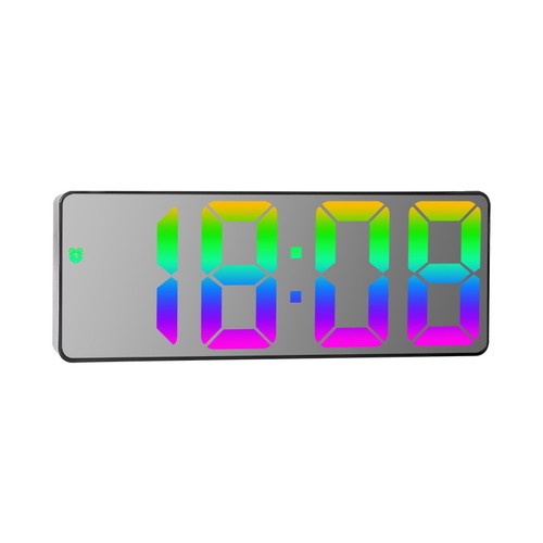 Electronic Clock Alarm Clock LED Digital Large Number Clock Colorful Light - Picture 10 of 17