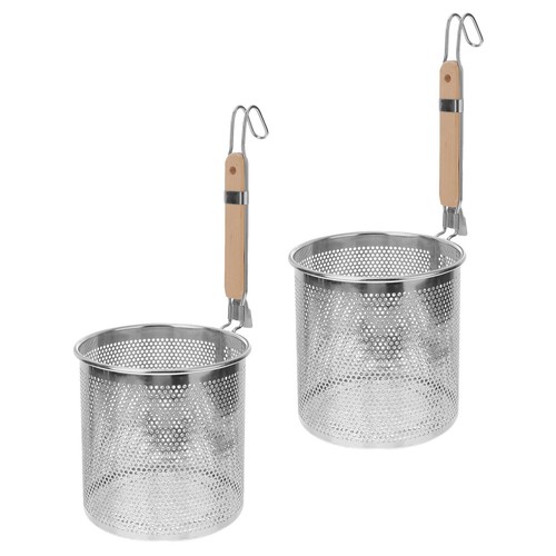 2 Pcs Stainless Steel Kitchen Screen Fine Mesh Colander Metal Pasta Strainer - Bild 2 von 12