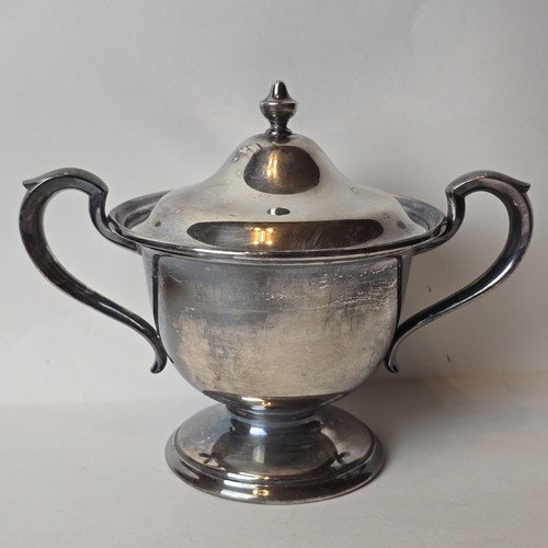 Set crema e zuccheriera vintage Gorham Silverplate V403 V404 EP piedi con coperchio - Foto 10 di 21