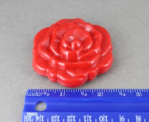 Rote Rose Blumenform Kunststoff Kompakt Doppel Geldbörse Reise Spiegel 2,25" Breit - Bild 3 von 8
