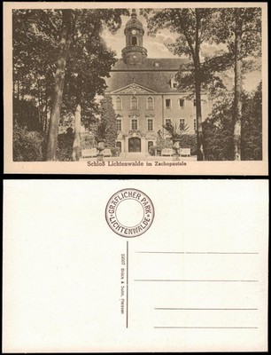 Postcard Lichtenwalde-Niederwiesa Castle Lichtenwalde Benches 1915