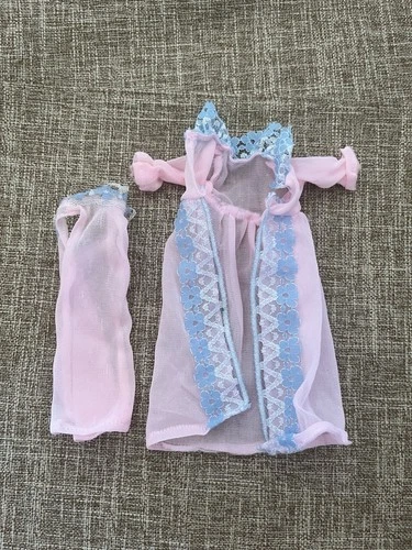 Mattel Barbie Vintage 1980s Nightgown And Robe Set Blue And Pink