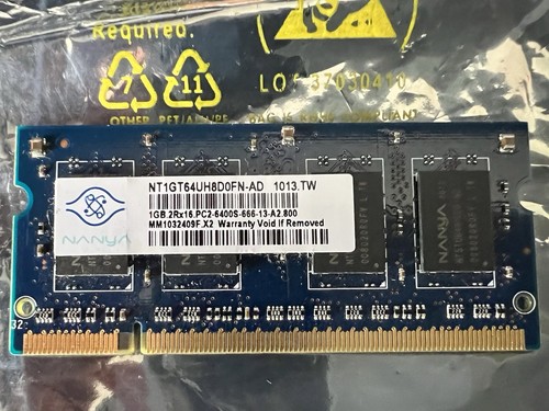 NANYA 1GB RAM / 2Rx16 PC2-6400S-666-13-A2 800 RAM - Picture 1 of 2