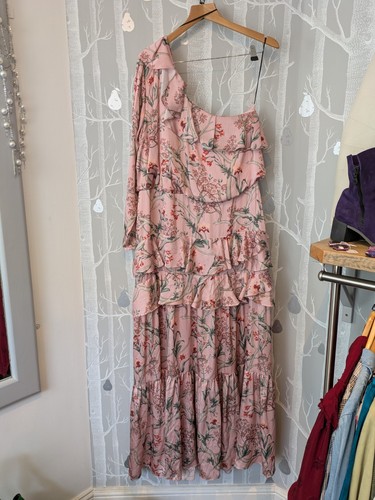 BNWT JOHANNA ORTIZ 4 H&M ONE SHOULDER TIERED MAXI DRESS - SIZE 18 - Picture 6 of 6