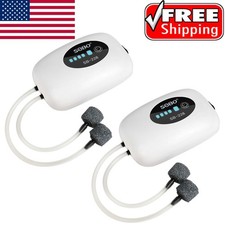 2x Air Pump Rechargeable Aerator Oxygen Pump Portable Air Bubbler For Fish Tank