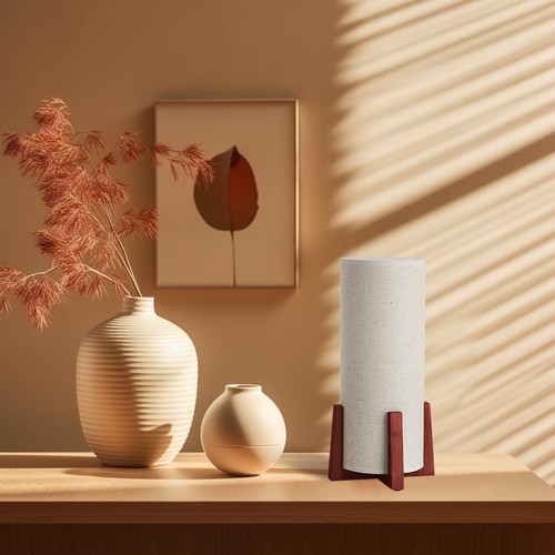 Modern Small Table Lamps, Nightstand Lamp with Linen Fabric Shade, 13.9" Cyli... - Picture 5 of 8