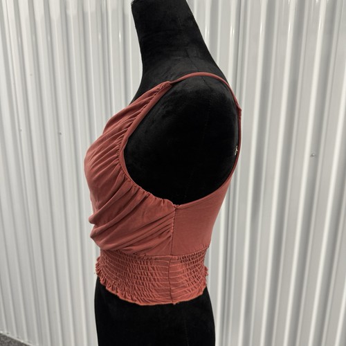 Camiseta sin mangas recortada Urban Outfitters naranja oxidada con un hombro talla pequeña para mujer - Imagen 2 de 5