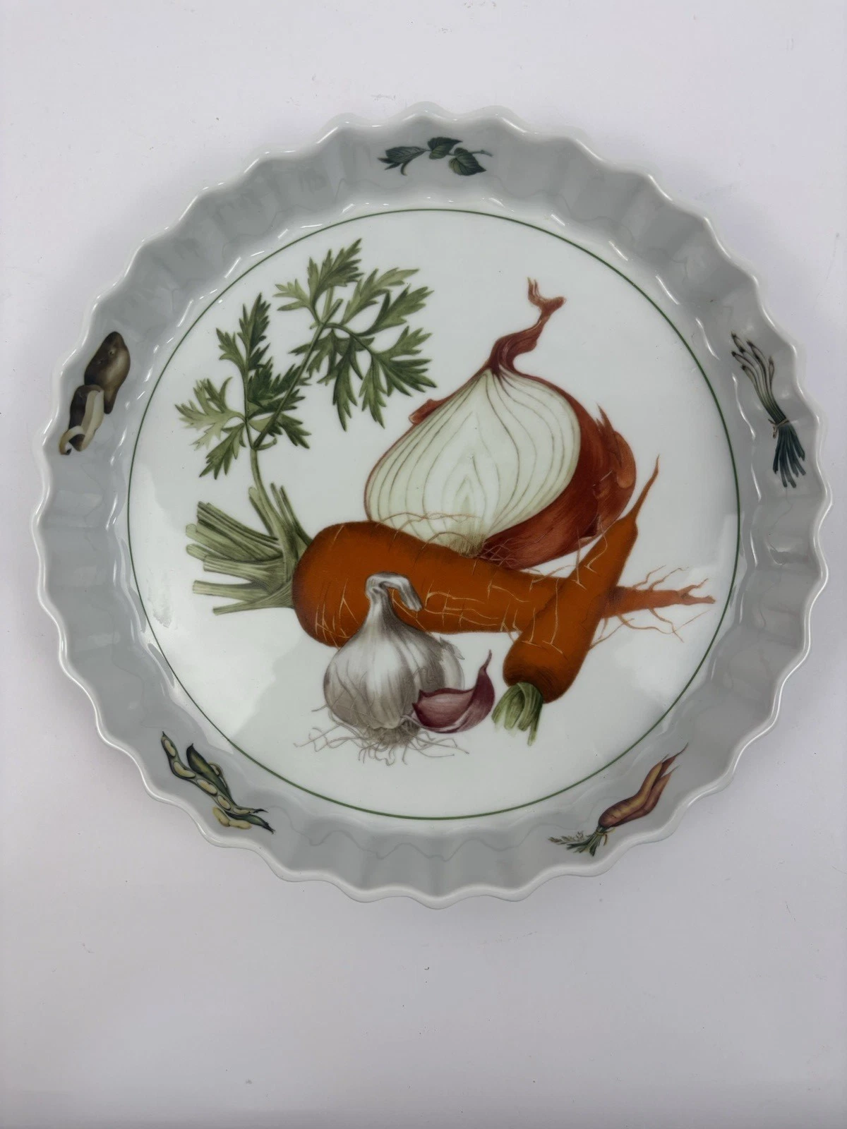 Vintage Louis Lourioux Le Faune Quiche Pie Tart Dish 10" Fireproof Made France