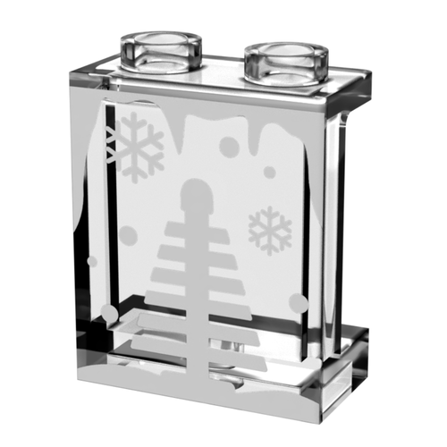 Ventana de pueblo de invierno con panel de árbol de Navidad 1x2x2 - B3 Customs - Imagen 1 de 3