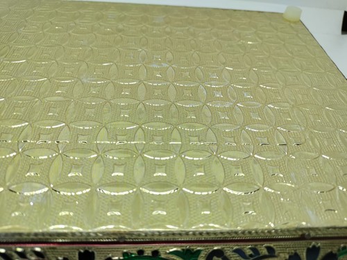 Dekoratives Serviertablett 10" Gold Blumenmuster Meenakari Puja Feier Stil - Bild 7 von 7