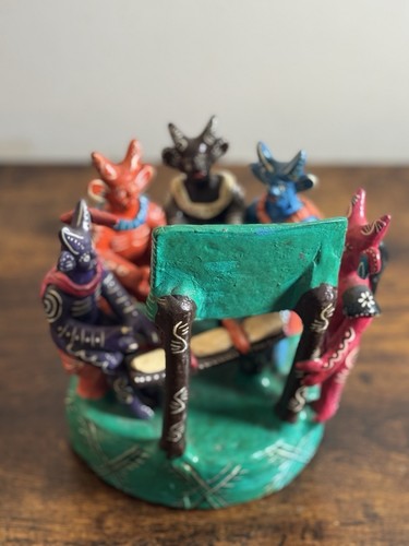 Mexican Folk Art Terracotta Diablitos Devils Ocumicho Learning Rare Figure 7inch - Picture 6 of 14