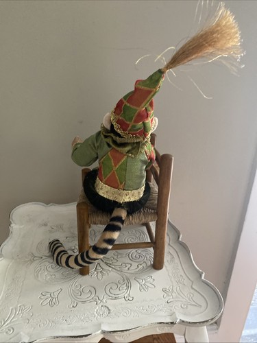 Weihnachten Elfe Affe Pose-able Regal Sitter Plüsch grün gold rot Gepardenschwanz 13 Zoll - Bild 4 von 16