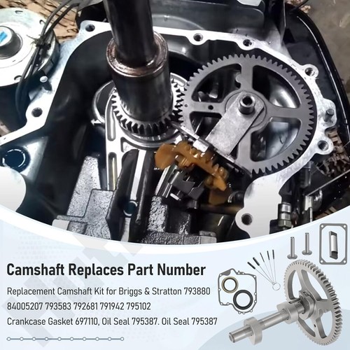 Kit de árbol de levas para Briggs & Stratton con anillo de sellado de aceite y junta de cárter - Imagen 7 de 10