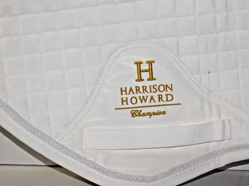 HARRISON HOWARD SADDLE PAD WHITE QUILTED CLOSE CONTACT EQUESTRIAN NEW - Picture 3 of 12