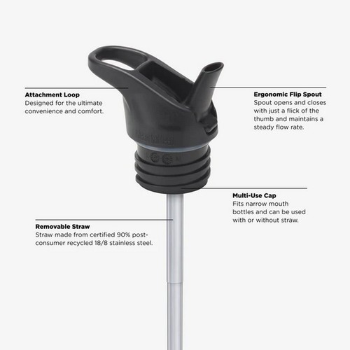 Klean Kanteen Classic Water Bottle 532ml (18oz) with Flip Seal Sport Cap - St... - Picture 4 of 7
