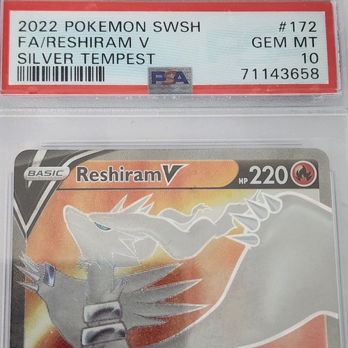 Pokemon Reshiram V 172/195 PSA 10 SWSH Silver Tempest 172 PSA 10 Full Art - Bild 3 von 3