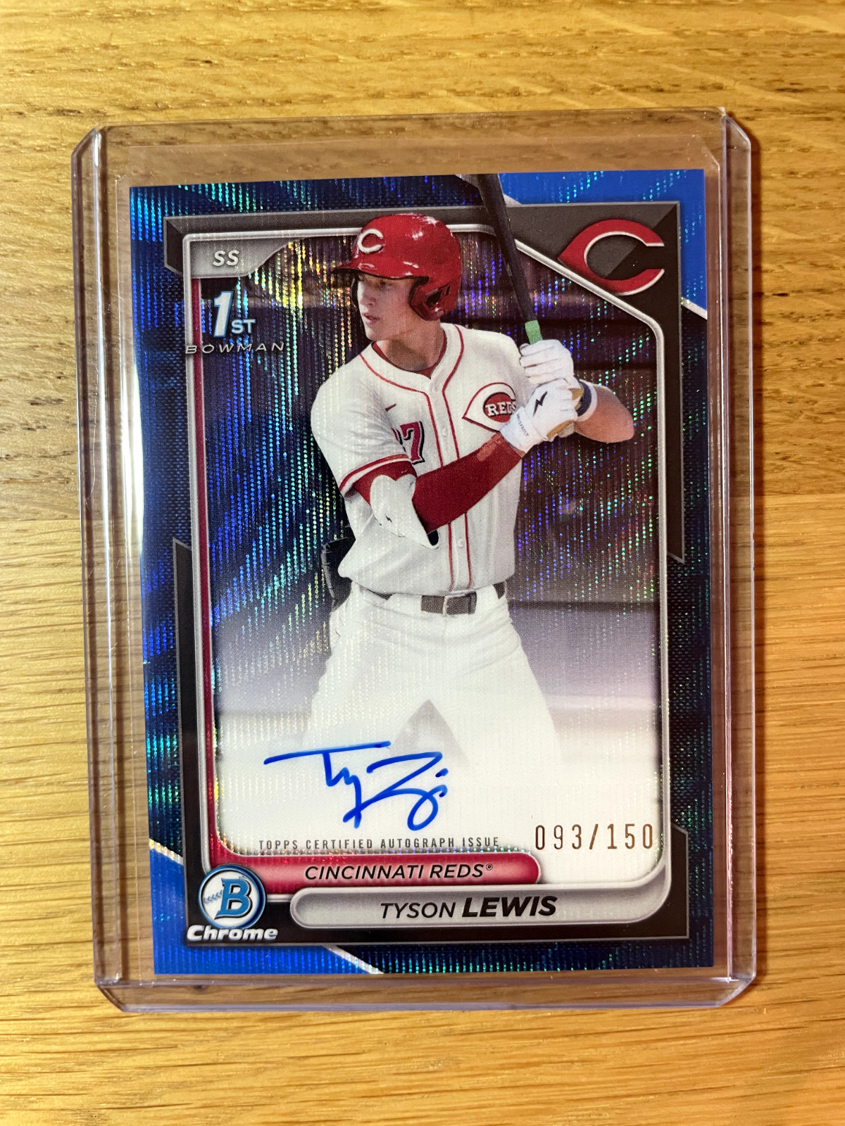 2024 Bowman Chrome Auto Tyson Lewis #CPA-TL Blue Wave Refractor /150 (1st Draft)