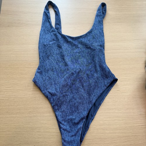 WeWoreWhat Revolve Balconette Denim One Piece Swimsuit Size Medium X1236 - Picture 4 of 8