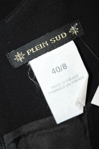 Plein Sud Womens V-Neck Sleeveless Darted Midi Zipped Sheath Dress Black Size 8 - Picture 5 of 6