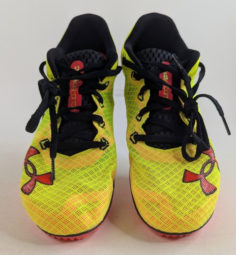 Under Armour Kick Distance 4 Track Spikes Men’s 10 / Women’s 11.5 Yellow Red UA - Picture 4 of 8