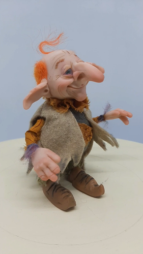 Barney Squeaknose - handgefertigte Elfenpuppe, OOAK Fantasy Figur, skurrile Kunst Skulptur - Video 1 von 1