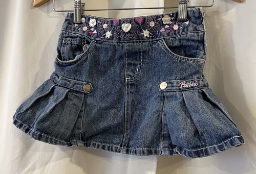 Girls Barbie Embroidered Denim Skirt-EUC-Size 7 - Picture 2 of 5