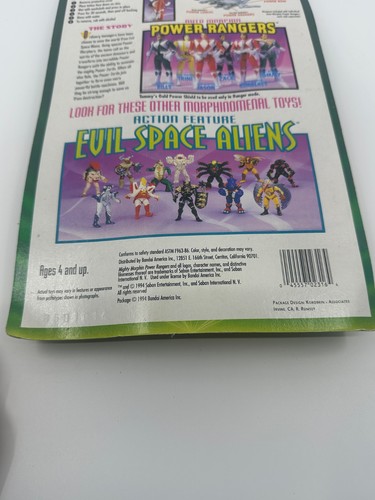 1994 Bandai Mighty Morphin Power Rangers Auto Morphin Green Ranger Tommy Sealed - Picture 5 of 6