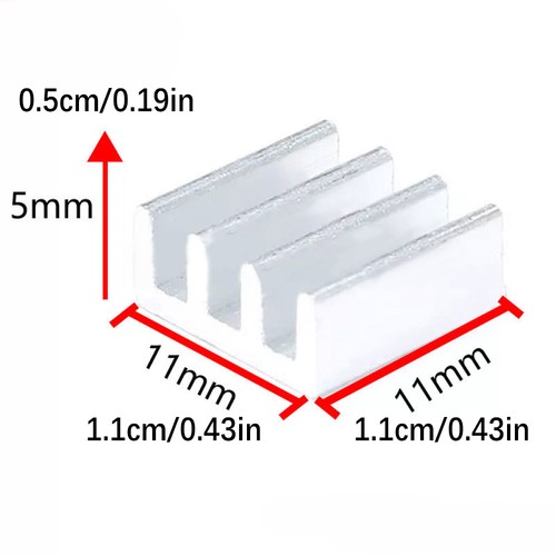 20pcs 11*11*5mm Mini Aluminum Heatsink Power Module Heat Sink for PC Power IC A - Photo 10/10