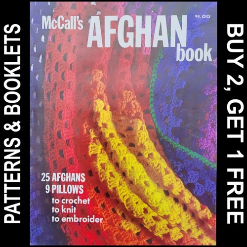 Vintage McCall's Afghan Book ©1973 25 Afghans to Crochet/Knit/Embroider - Picture 1 of 22