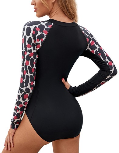 Women Rash Guard One Piece Long Sleeve Swimsuit Surfing Bathing Suit UPF 50+ - Bild 31 von 37