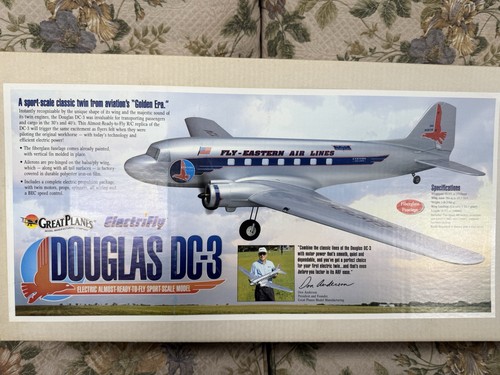 Great Planes Electrifly Fiberglass Douglas DC-3 R/C Model Airplane Kit 59x37 A1 - Picture 2 of 8