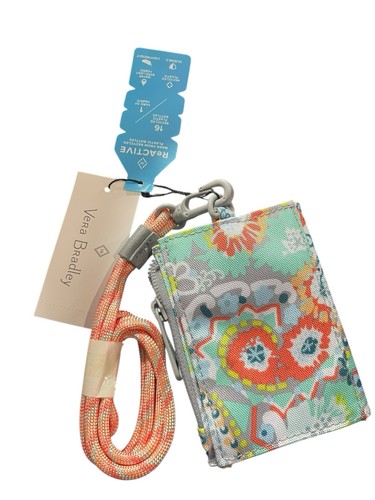 Vera Bradley RFID Lanyard Card Case Wallet Citrus Paisley New NWT - Picture 1 of 3
