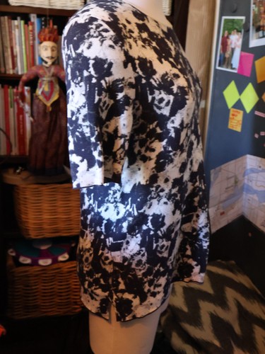 M.M. Top suéter manga corta estampado 100 % algodón cuello redondo LaFleur XL/LG - Imagen 2 de 5