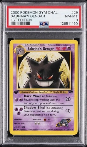 2000 POKEMON GYM CHALLENGE 1ST ED #29 SABRINA'S GENGAR PSA 8