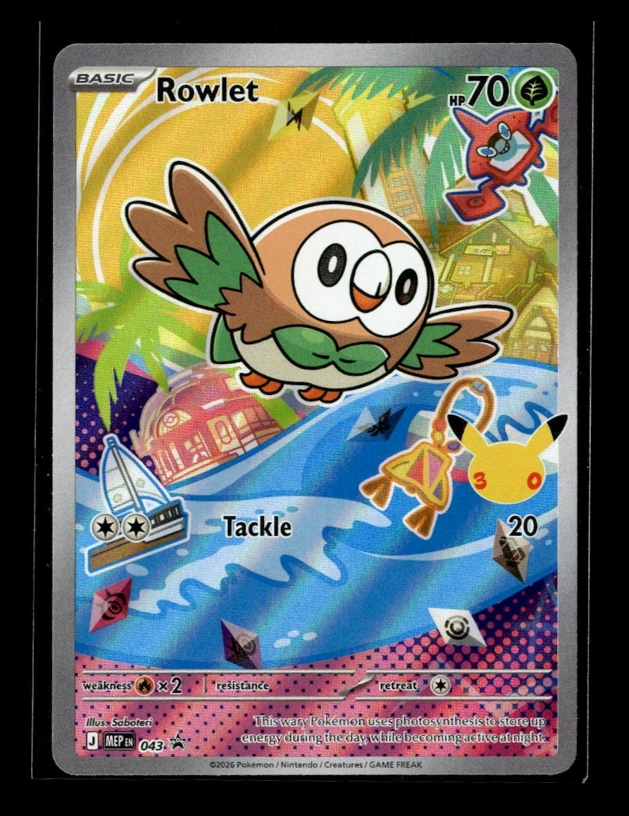 PSA10 モクロー　AR 英語版30th プロt Rowlet MEP043 25+ Rowlet 043 Me: Mega Evolution Promo for sale | Updated Oct 2026