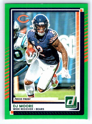 2025 Donruss #155 DJ Moore Press Proofs Green Chicago Bears - Picture 1 of 2