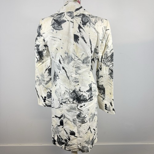 lealauryl paris women's black & white jacket & knee length dress linen Size 38 - Picture 3 of 17