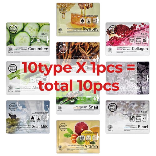 Korean Facial Mask Sheets Moisture Face Mask Pack Skin Care Mix (10type×1) 10PCS - Picture 2 of 23