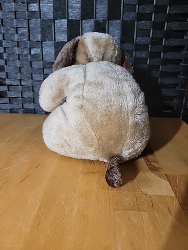 Vintage Plüsch Welpe braun faltiger Hund braun 7,5 Zoll sitzend - Bild 3 von 5