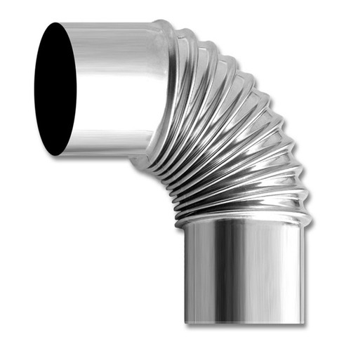50mm Dia Elbow Pipe Stainless Steel Chimney Liner Bend 90° Multi Flue Stove Pipe - Picture 10 of 12