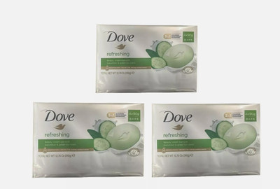 3 x DOVE Erfrischende Schönheit Creme Bar 4 x 90g (12 Riegel insgesamt) UK Verkäufer