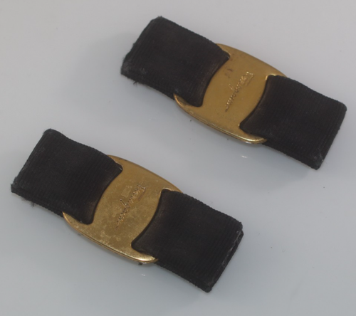 Authentic Salvatore Ferragamo Gold Tone Metal Replacement Shoe Buckles - Picture 2 of 4