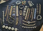 Group Lot Of 32 VINTAGE Bracelets Jewelry Estate Find Costume Designer
