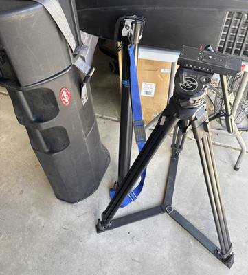 Sachtler DV4 Tripod + Fluid Head + K-Tek Boom Pole + SKB Case