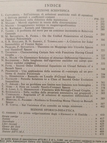 BOLLETTINO DELLA UNIONE MATEMATICA ITALIANA Dicembre 1975 - ZANICHELLI - Foto 2 di 2