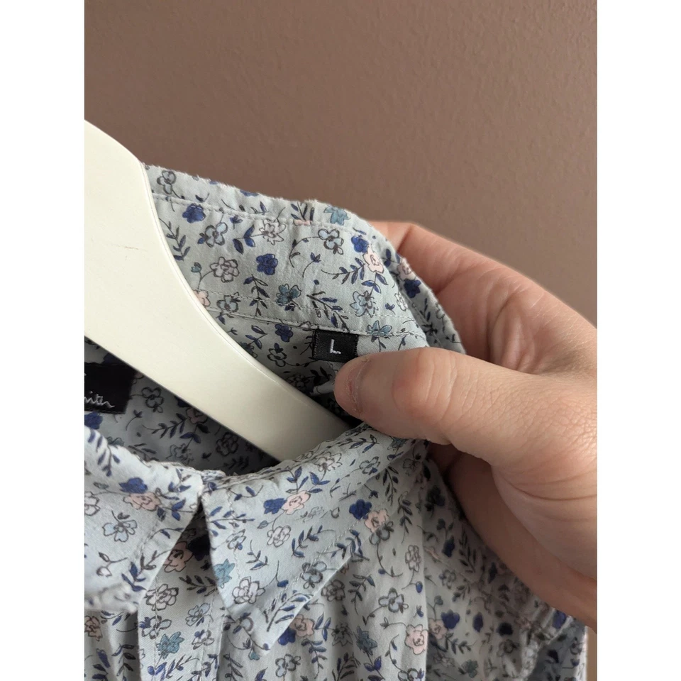Paul Smith Shirt Mens Large Blue Floral Print Button Up 100% Cotton Long Sleeve - image 3 of 4