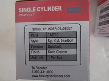 5 x  SHIELD Security, Satin Chrome Finish, Single Cylinder Deadbolt, Grade 2