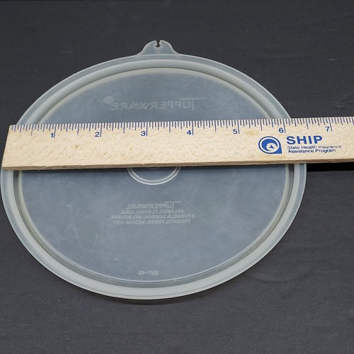 Tupperware #227 runder 6 Zoll Ersatzverschluss transparenter Deckel nur mit C-Lasche - Bild 6 von 8