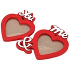 Wood Picture Frame Double-Heart Picture Photo Frame Display Frame for Tabletop